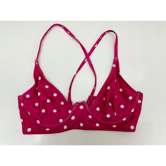 Zaful Womens Swimsuit Size 6 Two Piece Bikini Pink Polka Dot - Picture 2 of 14